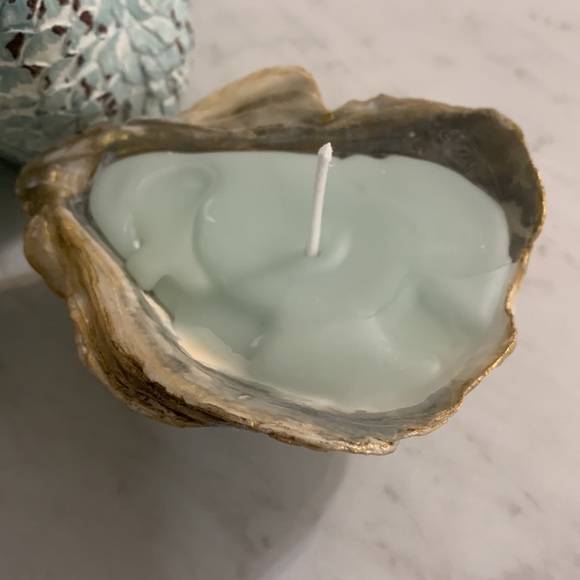 Shabby Chic Boho Shell Decor - Handmade Soy Wax Candle in a Seashell - Picture 6 of 15